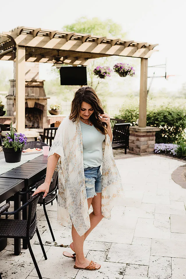 Tie Dye Geometric Kimono