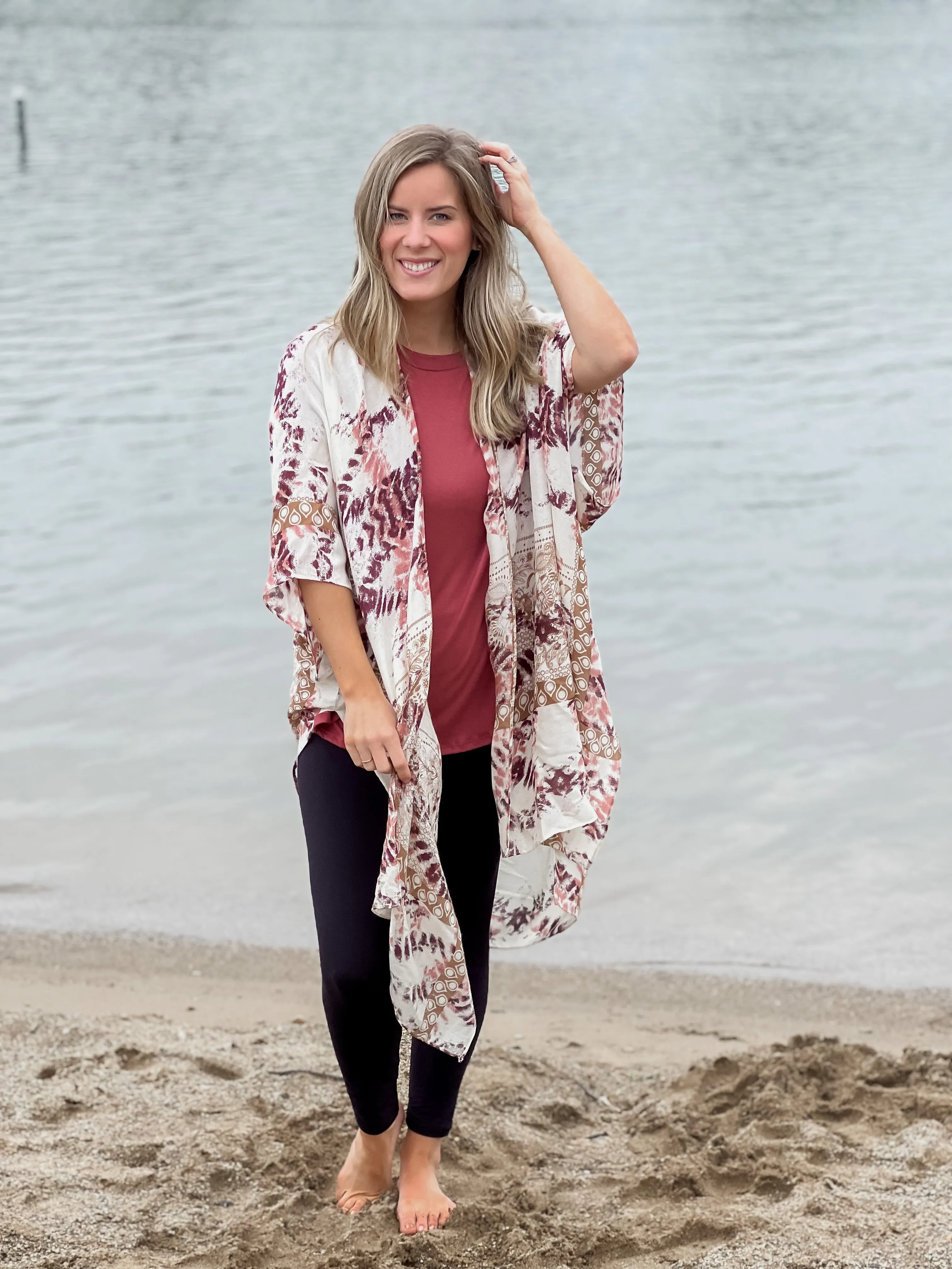 Tie Dye Geometric Kimono