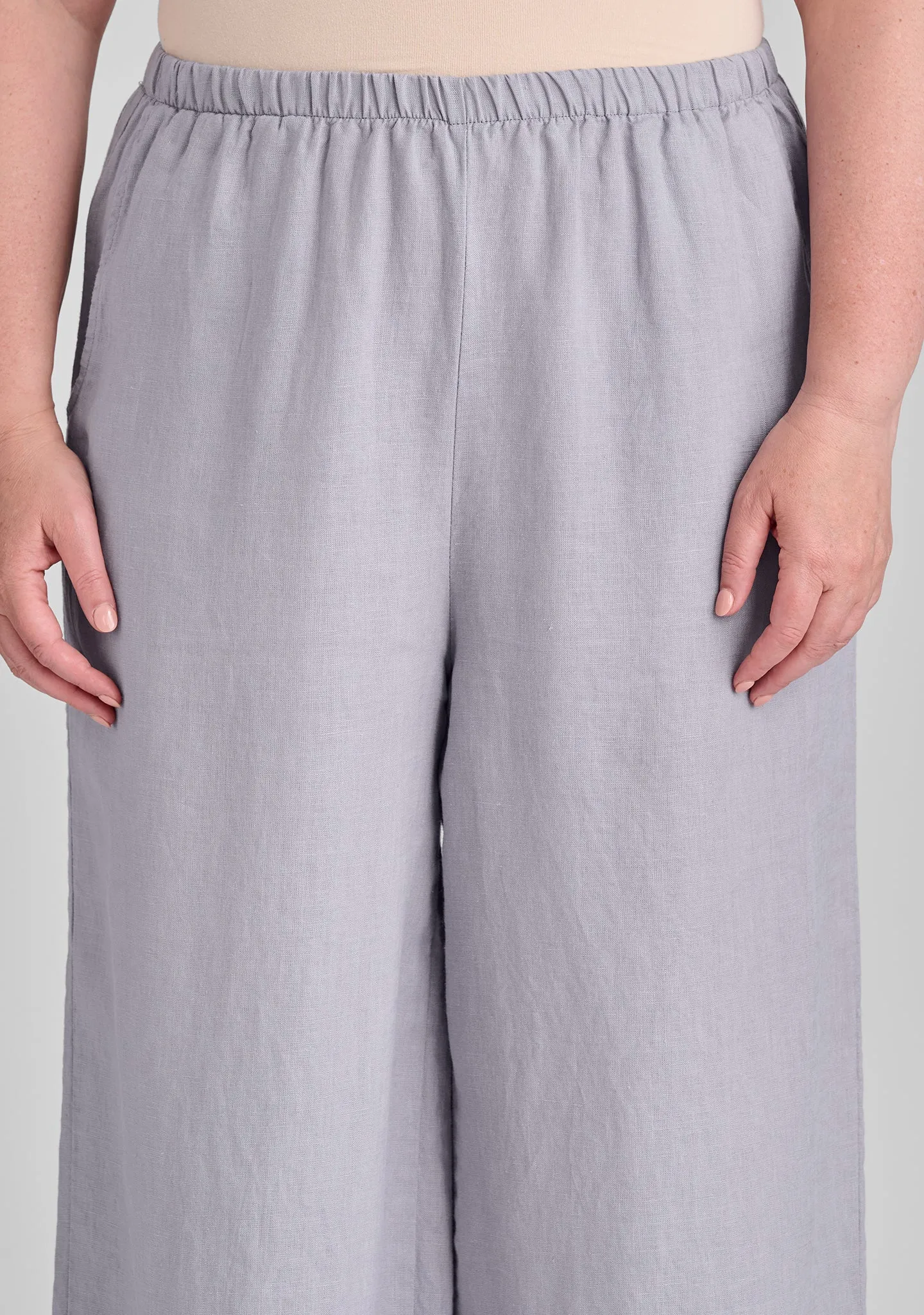 Vented Cuff Pant - Linen Pants With Elastic Waist