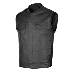 VL913 Leather Motorcycle Club Vest