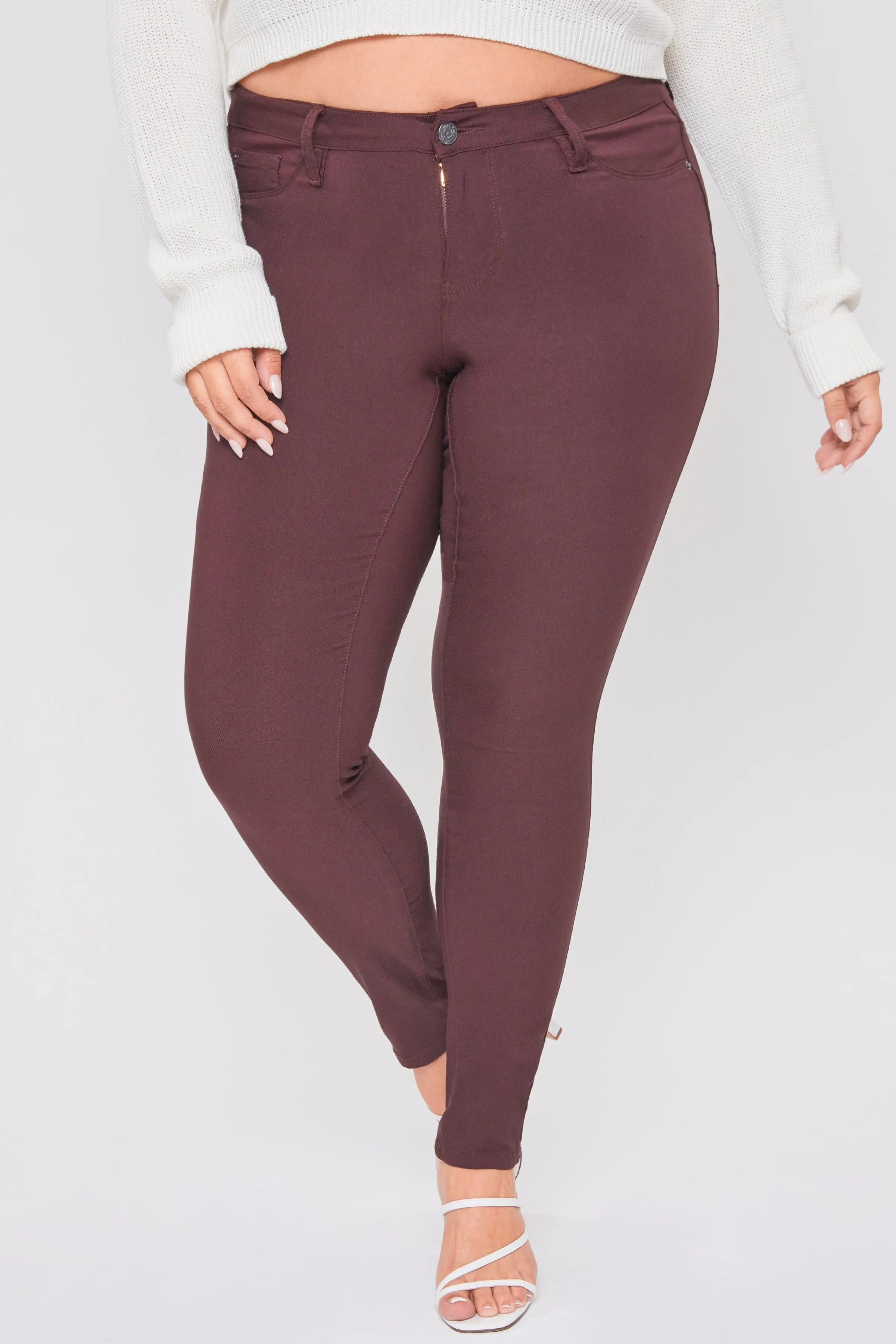 Women's Plus Size Hyperstretch Skinny Jeans, Dark Berry