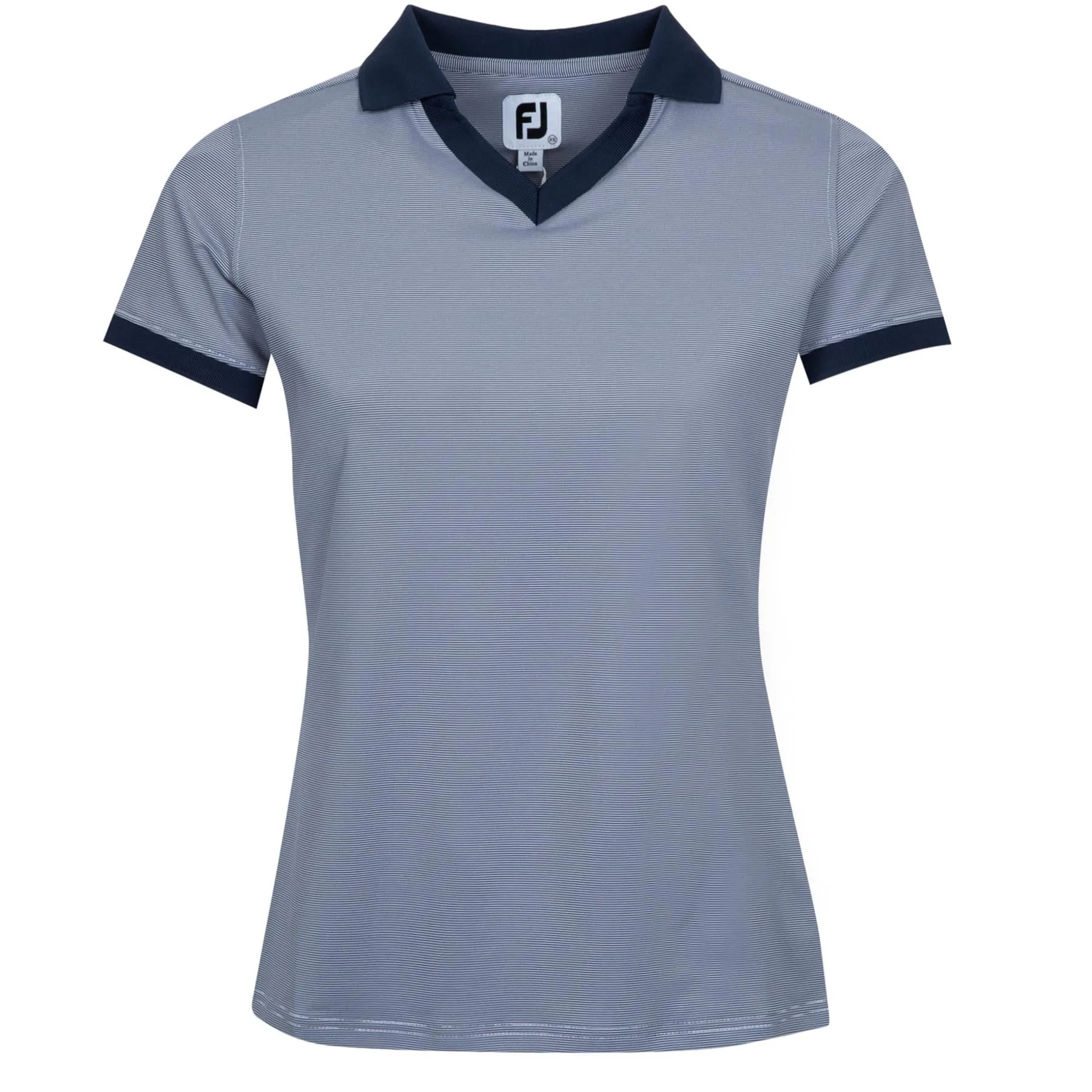 Womens Short Sleeve Open Collar Navy - AW24